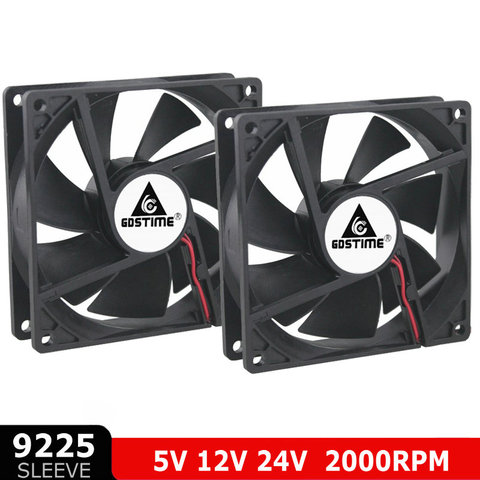 2Pcs Gdstime 92mm Computer Fan DC 5V 12V 24V 2 Pin 92x92x25mm 9cm 90mm PC Case Cooler Cooling Fans ► Photo 1/6