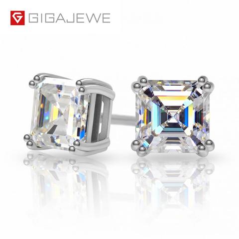 GIGAJEWE Total 1.6ct EF Asscher Diamond Test Passed Moissanite 18K White Gold Plated 925 Silver Earring Jewelry Girlfriend Gift ► Photo 1/6
