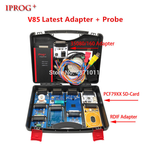Newest V84 V83 Iprog+ Pro with Probe Adapters For in-circuit ECU Programmer & Mileage Correction + Airbag Reset +IMMO+EEPROM ► Photo 1/6