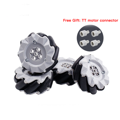 4pcs/set Mecanum Wheel Universal Omnidirectional Wheel for Legos TT N20 Motor Smart Car Robot Parts DIY Building Block Tire Toy ► Photo 1/6