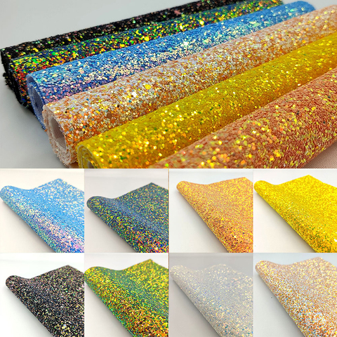 20*15/20*30CM Blue Gold Glitter Sequins Fabric Handcraft Chunky Glitter Wallet Caps Phone Case Decoration Garments Accessories ► Photo 1/6