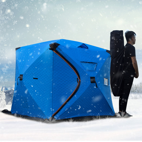 3-4Person Quick Opening Winter Ice Fising Tent 180x180x165cm Thickened Warm Cotton Outdoor Camping Tourist Tent Big Winter House ► Photo 1/5