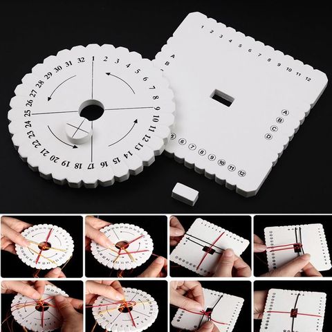 2 Pcs Round Square Kumihimo Beading Cord Disc/Disk Braiding Plate DIY Braided Rope Knot Handmade Craft DIY Jewelry Desgin Board ► Photo 1/6