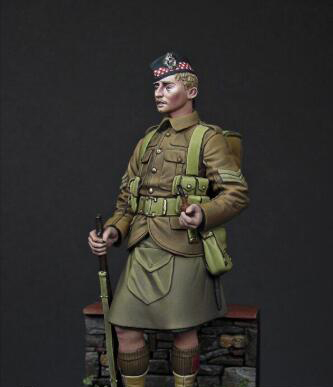 Unassambled  1/24 75MM Highlanders  75mm (WITHOUT BASE )  Historical  Resin figure miniature model Unpainted ► Photo 1/1