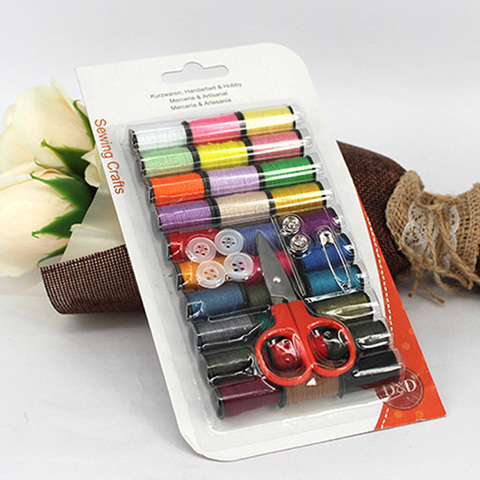 Portable Travel Sewing Set Knitting Needles Thread Kits Simple 30 Colors Home Sewing Tools Accessories Sewing Threads Lines Kit ► Photo 1/6