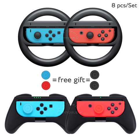 NintendoSwitch Accessories Racing Steering Wheel Nintend Switch Handle Grips Nintendo Joycon Caps for Nintendo Switch NS Gamepad ► Photo 1/6