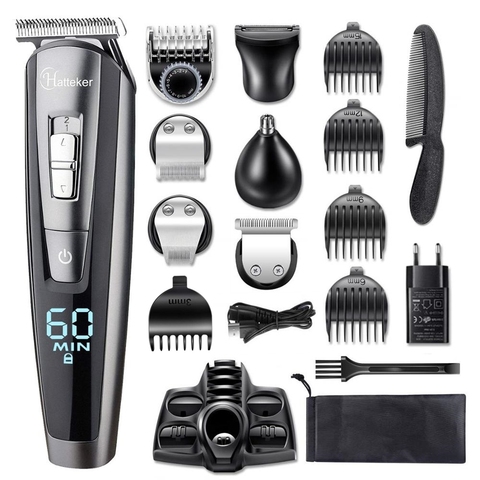 17 piece kit cordless hair clipper beard trimmer electric haircut machine body hair trimmer male rechargeable mustache trimer ► Photo 1/6