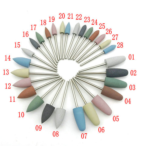 28 Types Rubber Silicone Nail Drill Bit Dental Silicon Rubber Burs Drill Accessories Foot Polishing Tools ► Photo 1/6