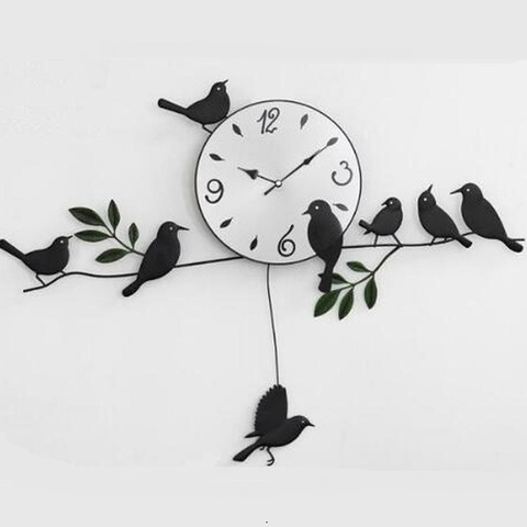 Wall clock home decoration quartz clock painting clock design modern bird unique gift art era popular  WJ10236 ► Photo 1/5