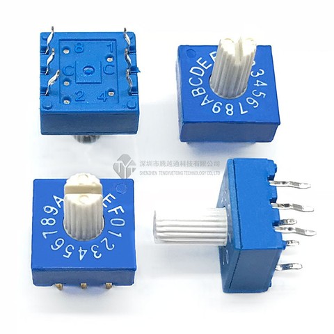 0-F rotary encoder switch with handle DIP switch 16-bit PCB encoder 8421C positive code 3:3 switch ► Photo 1/1