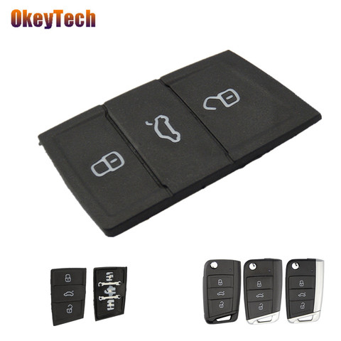 OkeyTech Replacement Rubber 3 Buttons Flip Car Key Pad Fob For Golf 7 4 5 Mk4 6 For Skoda Octavia For Seat Leon Ibiza Altea ► Photo 1/6