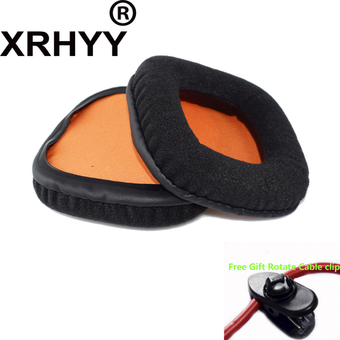 XRHYY Replacement Velvet Cushion Foam Cover Earpads For Plantronics Game Com 780 367 377 777 Headphones + Free Rotate Cable Clip ► Photo 1/1