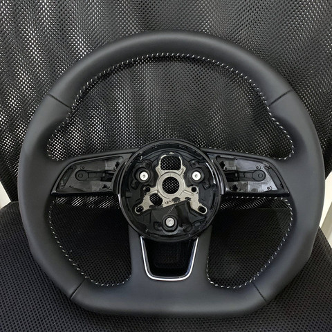 for Audi new A3 A4L A5 B9 flat-bottomed sports leather full-perforated Semi-Perforated steering wheel ► Photo 1/4