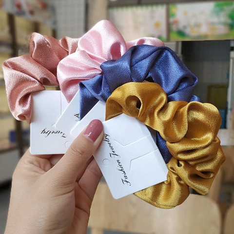 Girl Elastic Silk Scrunchie Women Ruban Satin Purple Hair Bands Black Crunchy Hair Ties Gum Ponytail Holder Chouchou Accessory ► Photo 1/6