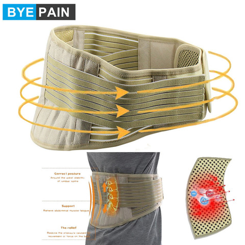 BYEPAIN Adjustable Self-heating Tourmaline Waist Brace Support Waist Trainer Magnetic Therapy Waist Belt Lumbar Care Braces ► Photo 1/6