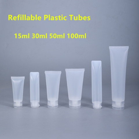 5PCS Empty Plastic Squeeze Tubes Cosmetic Containers Refillable Plastic Tubes Travel Bottle 15ml 30ml 50ml 100ml ► Photo 1/4