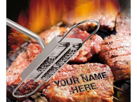 BBQ Barbecue Branding Iron Signature Name Marking Stamp Tool Meat Steak Burger 55 x Letters and 8 spaces ► Photo 1/6