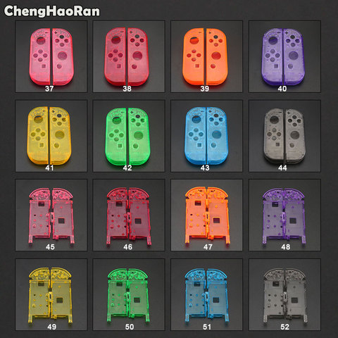 ChengHaoRan Clear Plastic Housing Shell Case Cover&Middle Frame Button set Replacement for Nintendo Switch NS Joy-Con Controller ► Photo 1/6