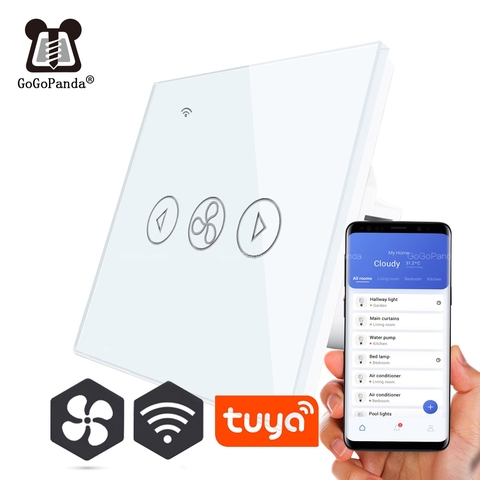 EU Standard Fan Dimmer Wifi App Control Touch Switch Smart Automation Switch 220V Smart Lifi Tuya Phone Faster Slower for Home ► Photo 1/5