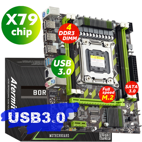 X79-G  X79 Motherboard LGA 2011 USB3.0 SATA3 Support REG ECC Memory And Xeon E5 Processor 4XDDR3 PCI-E NVME M.2 SSD Support ► Photo 1/6