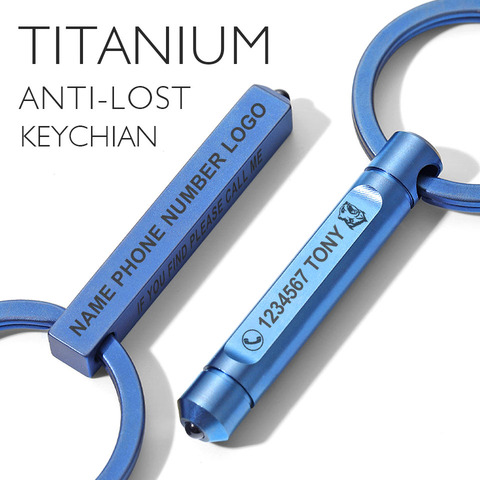 Titanium Custom Lettering Anti-lost Break Window Escape Car Keychians Key Rings Holder for Man Male Creativity Gift Wholesale ► Photo 1/6