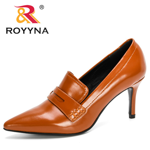 ROYYNA 2022 New Designers Original Top Quality Women Pumps Pointed Toe Thin Heels Dress Shoe Nice Leather Wedding Shoes Feminimo ► Photo 1/6