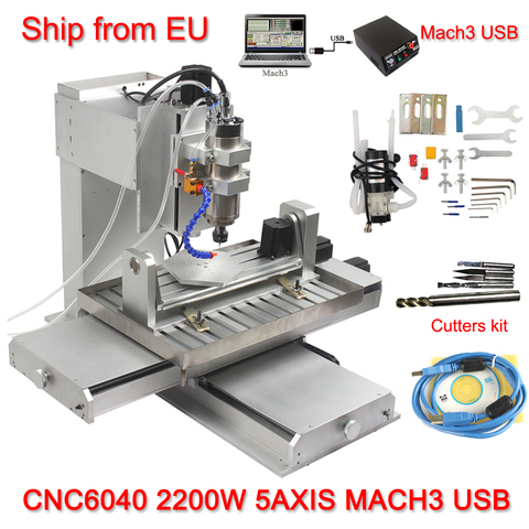 EU ship CNC 6040 5 axis CNC engraving cutting router machine 2200W Metal Wood CNC engraver Drilling Milling machine NO TAX to EU ► Photo 1/6