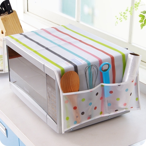 Household PVC Waterproof Microwave Oven Cover Oilproof Dust Cover Storage Bag Kitchen Accessories Supplies Home Decoration ► Photo 1/6