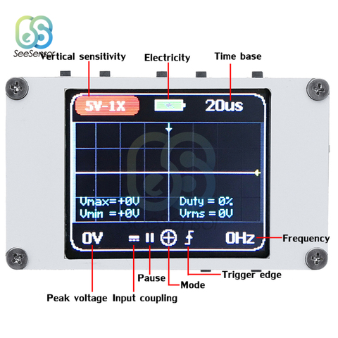 DSO188 Digital Oscilloscope 1M Bandwidth 5M Sample Rate Portable Pocket Handheld Mini Oscilloscope Kit ► Photo 1/6