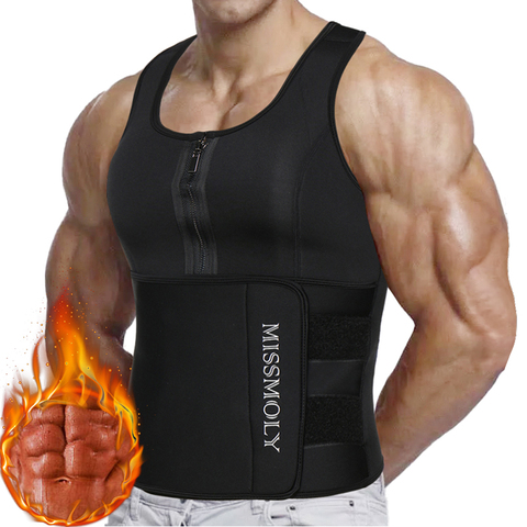 Mens Waist Trainer Vest Slimming Body Shaper Compression Shirt Workout Tank Top Shapewear Fitness Undershirt Fat Burn Sauna Suit ► Photo 1/6