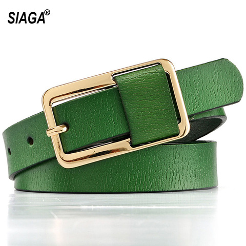 Fashionable Personality Green Belt Simple Narrow Waistband Skirt Decorative Genuine Belts for Women Accessories FCO143 ► Photo 1/6