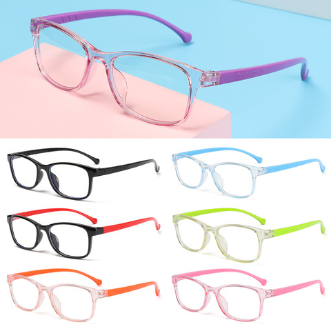 Square Anti-blue Light Kids Glasses Optical Frame Children Boy Girls Computer Transparent Blocking Anti Reflective Eyeglasses ► Photo 1/6