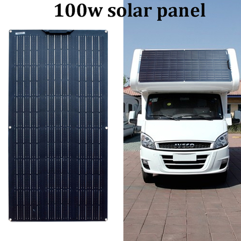 flexible solar panel 12v 100w kit complete for 12v battery car RV boat caravan yacht with 12v 24v 10A controller PV home system ► Photo 1/6