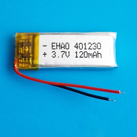 401230 3.7V 120mAh Lithium Polymer lipo Rechargeable Lipo battery for MP3 GPS bluetooth headset video pen camera ► Photo 1/6