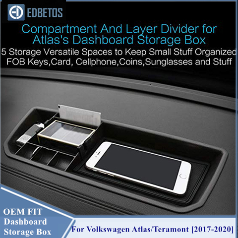 * Teramont Dashboard Storage Box Organizer For Volkswagen Atlas 2022 Interior Phone Holder Center Console Tray ► Photo 1/6
