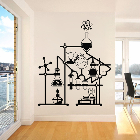 Science Experiment Wall Decal Vinyl Laboratory Wall Stickers Chemistry School Living Room Decoration Removable Wallpaper X865 ► Photo 1/3