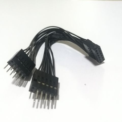 11P 11pin USB Data Extension Cord 1 Female to 2 Male Y Splitter Cable for Lenovo Desktop Computer Mainboard Motherboard USB 10cm ► Photo 1/3