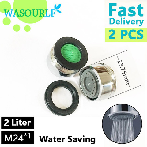WASOURLF 2PCS Water Saving Faucet Aerator 2L Brass Shell POM Core M24 24mm Male Thread Bubble for Tap Spout Head Free Shipping ► Photo 1/2