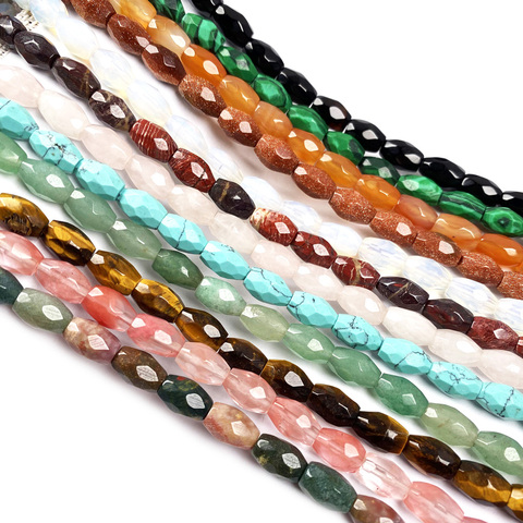 Natural Stone Column shape Faceted beads crystal Semifinished  Loose beads For jewelry making DIY Necklace Bracelet Accessories ► Photo 1/3