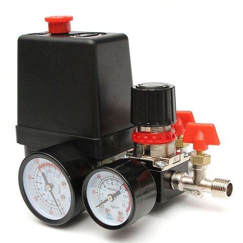 120psi Air Compressor Pressure Valve Switch Manifold Relief Regulator Gauges Lighting Accessories Switches ► Photo 1/6