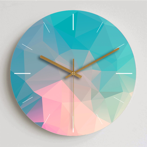 Colorful Creative Wall Clock Wooden Home Decoration Wall Clock Modern Fashion Silent Metal Round Clock ► Photo 1/3