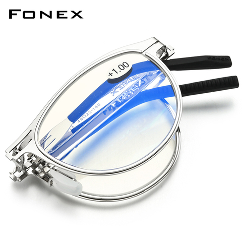 FONEX Anti Blue Blocking Folding Reading Glasses Men Women 2022 Presbyopia Hyperopia Diopter Screwless Foldable Eyeglasses LH013 ► Photo 1/6