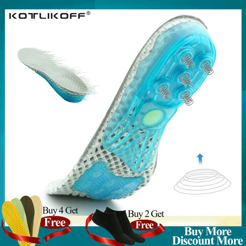 KOTLIKOFF Insoles For Shoes Super Shock-Absorbant Spring Sports Insole Foot Pain Relieve Shoe Insoles For Men and Women Shoe Pad ► Photo 1/6