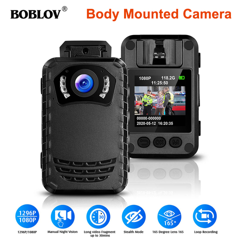 BOBLOV N9 Mini Body Camera Full HD 1296P Small Portable Night Vision Police Cameras Support 256G DVR Cam Dropshipping ► Photo 1/6