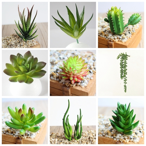 39Styles Green Artificial Succulents Plants Home Garden Wedding Birthday Party Christmas Halloween Decoration Fake Plants Bonsai ► Photo 1/6