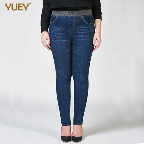 Large size womens stretch jeans super elastic band skinny tights pencil  feet jeans female plus size denim pants 40 8XL 10XL - Price history &  Review | AliExpress Seller - YUEYUAN Official Store