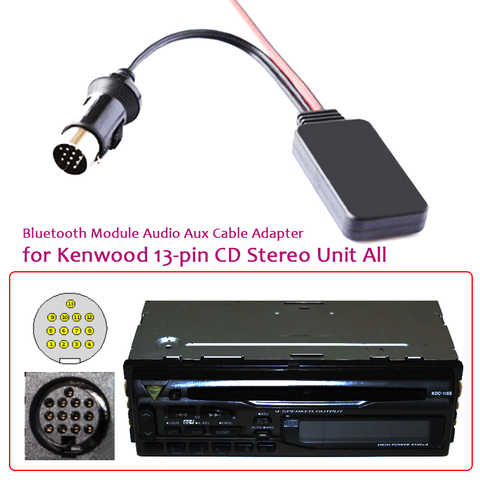 Car bluetooth Module Audio Aux Cable Adapter Receiver For Kenwood All 13-pin CD Stereo ► Photo 1/2