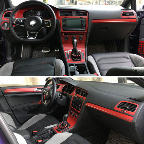 For VW Volkswagen Golf 7 MK7 Interior Central Control Panel Door Handle 5D Carbon Fiber Stickers Decals Car styling Accessorie ► Photo 1/6