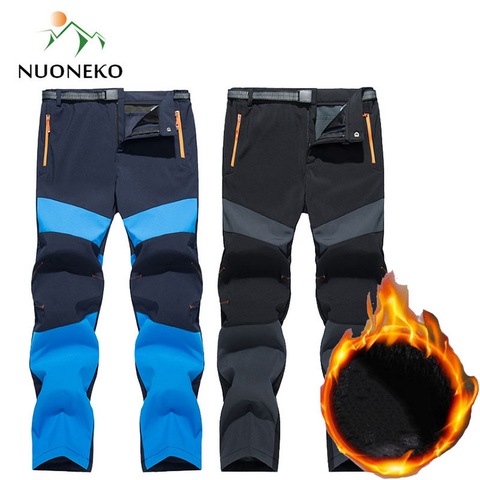 Warm Fleece Hiking Pants Mens Winter Thermal Trousers Outdoor Mountain Climbing Skiing Camping Trekking Waterproof Hombre PM37 ► Photo 1/6