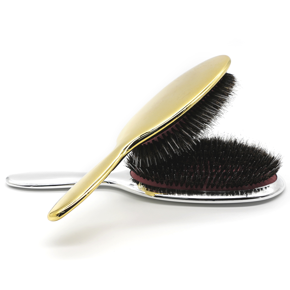 Luxury Gold And Silver Color Boar Bristle Paddle Hair Brush Oval Hair Brush  Anti Static Hair Comb Hairdressing Massage Comb - Price history & Review |  AliExpress Seller - Lotsbeauty Hairdressing Store 